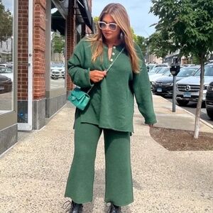Free People Green Sweater Set